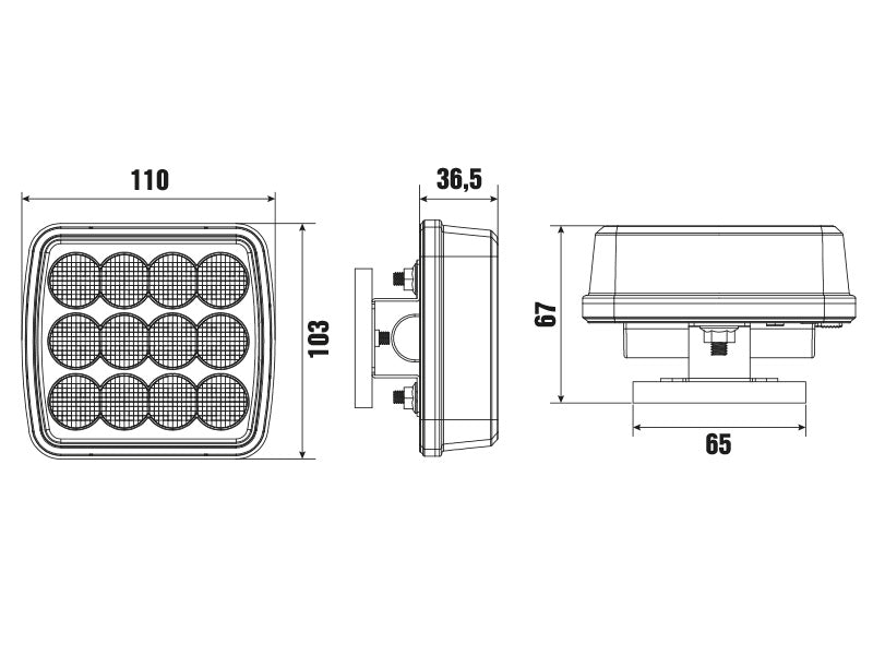 12-24V LED aizmugurējo lukturu komplekts, IP67, ECE R148, R10