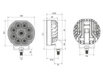BULLPRO 9-32V 8100Lm LED töövalgusti, IP68, 2-pin DT,R23, R10, 109.00 x 101.00 x 45.00mm, ümmargune, jahe valge valgus 5000K