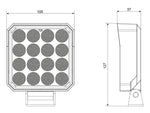 11-32V 4200Lm 16 LED töövalgusti, IP68, 105.00 x 127.00 x 37.00mm, jaheda valge valgus 6000K