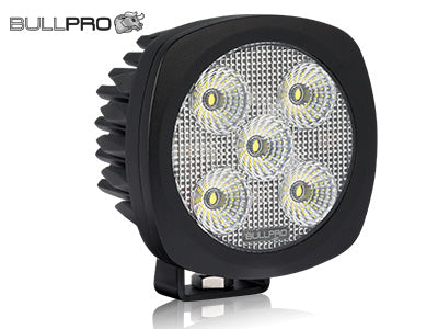 BULLPRO 9-32V 100W(8900Lm) светодиодная рабочая лампа, круглая, кабель 2м, 113.00 x 113.00 x 76.40mm, IP68, R10 CISPR25 class3,, холодный белый свет 6000K