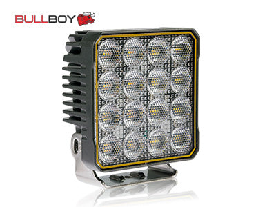 90W 10-30V BULLBOY work lamp, IP67, 3-pin DT, square, black, cool white light 5000K