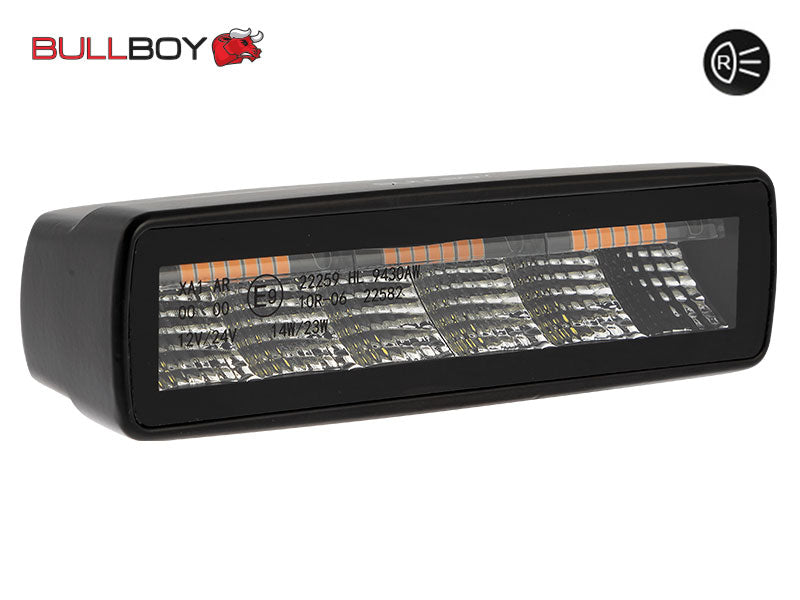 30W 10-30V 2880Lm BULLBOY LED darba/brīdinājuma lukturis, IP rating: IP67, IP69K, R10, R65, R23, auksti balta gaisma 5500K