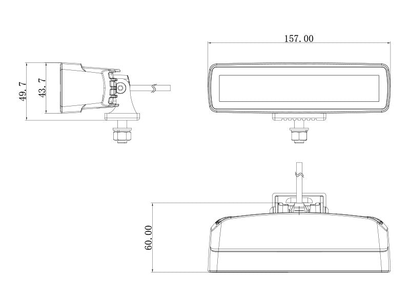 30W 10-30V 2880Lm BULLBOY LED darba/brīdinājuma lukturis, IP rating: IP67, IP69K, R10, R65, R23, auksti balta gaisma 5500K