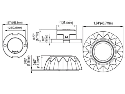 12-24V LED horisontaalne indikaatorlamp, sinine, ECE R10