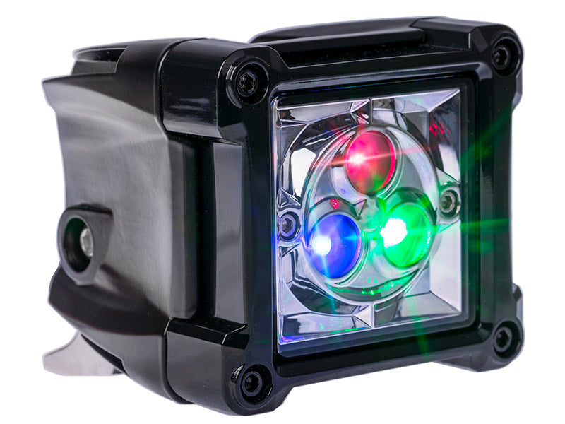 OPTIBEAM RGB LED darba lukturis, 12 V, IP67, alumīnija korpuss, 2 kontaktu DT
