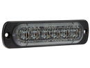 12-24V OPTIBEAM Dark Phantom LM6, dzeltens, 6 led, tumša optika, 29 dažādi mirgošanas režīmi, skrūves 102mm. LM6 ir pilnībā izturīgs pret ūdeni, putekļiem un vibrācijām, IPX7, ECE R65 Class 2, ECE R10, 113.00 x 28.00 x 9.00mm, garantija 3 gadi