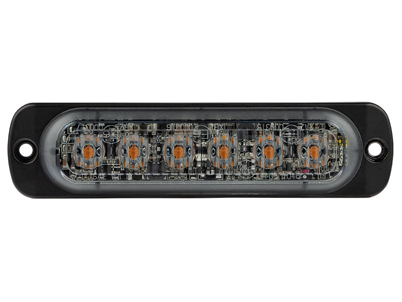 12-24V OPTIBEAM Dark Phantom LM6, dzeltens, 6 led, tumša optika, 29 dažādi mirgošanas režīmi, skrūves 102mm. LM6 ir pilnībā izturīgs pret ūdeni, putekļiem un vibrācijām, IPX7, ECE R65 Class 2, ECE R10, 113.00 x 28.00 x 9.00mm, garantija 3 gadi