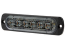 12-24V OPTIBEAM Dark Phantom LM6, dzeltens, 6 led, tumša optika, 29 dažādi mirgošanas režīmi, skrūves 102mm. LM6 ir pilnībā izturīgs pret ūdeni, putekļiem un vibrācijām, IPX7, ECE R65 Class 2, ECE R10, 113.00 x 28.00 x 9.00mm, garantija 3 gadi
