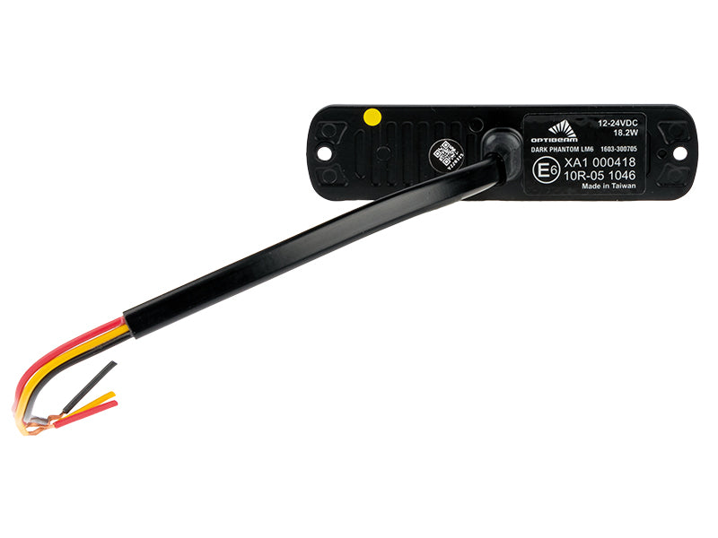 12-24V OPTIBEAM Dark Phantom LM6, dzeltens, 6 led, tumša optika, 29 dažādi mirgošanas režīmi, skrūves 102mm. LM6 ir pilnībā izturīgs pret ūdeni, putekļiem un vibrācijām, IPX7, ECE R65 Class 2, ECE R10, 113.00 x 28.00 x 9.00mm, garantija 3 gadi
