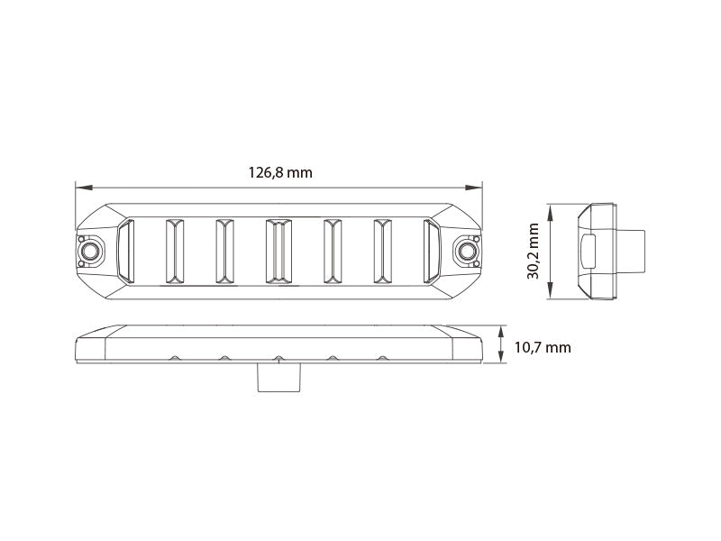 12-24V OPTIBEAM FLEX LM6 6 LED darba lukturis, IP67, ECE R65 Class 2, ECE R10, SAE J595 Cl.1, SAE J845 Cl.1, CISPR25 Cl.3, CA13, zils