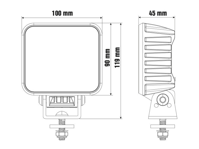 9-36V  OPTIBEAM SNOWB. Multi-Kelvin 3000K: 2400lm, 2.97A @ 13.7V, 4000K: 3700m, 4.24A @ 13.7V, 5700K: 2600lm, 2.91A @ 13.7V darba lukturis, IP68/IP69K, R10