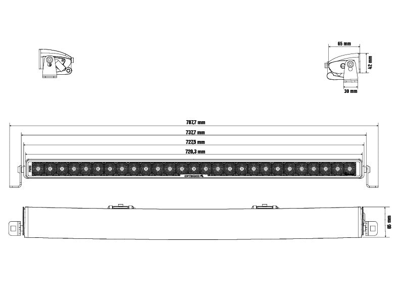 OPTIBEAM PURE 730 9-36V 23678Lm 5000K papildlukturis, IP68, R10