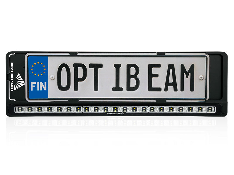OPTIBEAM 12-24V 12 LED atpakaļskata nummuru apgaismojums, IP68, R148, R10, auksti balta gaisma 5300K