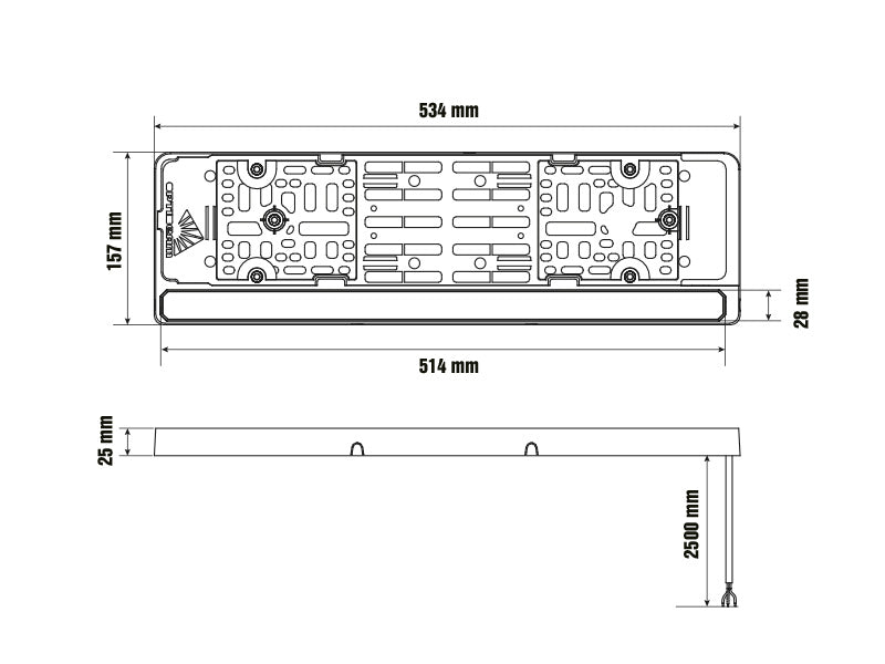OPTIBEAM 12-24V 12 LED atpakaļskata nummuru apgaismojums, IP68, R148, R10, auksti balta gaisma 5300K
