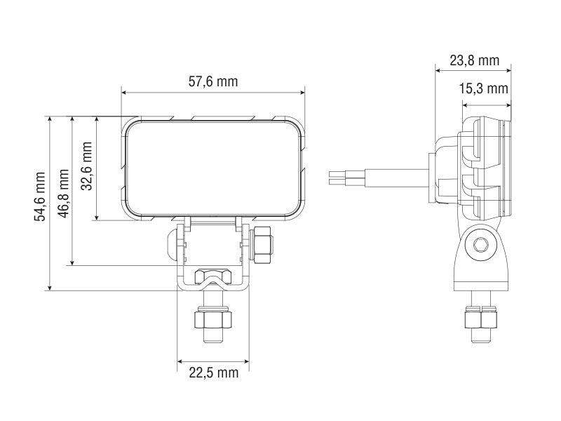 BULLBOY PROLINE MINI 3 LED 12-30V 5W 680Lm papildlukturis,  IP67/IP69K, R148, R10, auksti balta gaisma 5400K