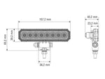 BULLBOY PROLINE SLIM 12-30V 12W 2000Lm 8 LED papildlukturis, IP67/IP69K, R148, R10, auksti balta gaisma 5400K