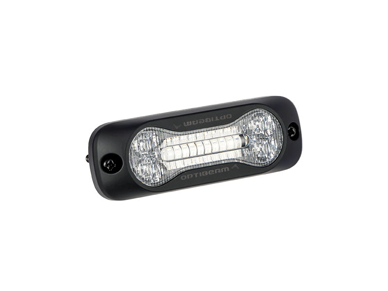 OPTIBEAM Dark Phantom SX3 zilais LED brīdinājuma stroboskops, 12–24 V, IP67/IP69K, 15 LED, alumīnija korpuss