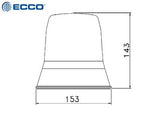 10-30V LED Bākuguns, ø143x153mm, dzintara krāsā, stiprinājums ar 3 skrūvēm, ieteicams<br/>lietošanai lidostā, jaunākā LED tehnoloģija, inovatīvs zema profila dizains, ECE R10, ICAO, -20°C … +50°C, strāvas patēriņš 0,36-0,72A