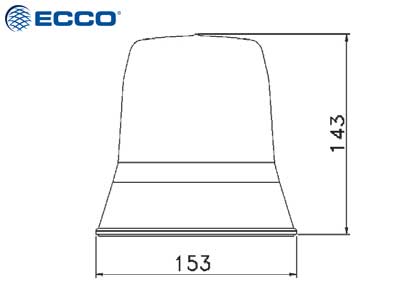 10-30V LED Bākuguns, ø143x153mm, dzintara krāsā, stiprinājums ar 3 skrūvēm, ieteicams<br/>lietošanai lidostā, jaunākā LED tehnoloģija, inovatīvs zema profila dizains, ECE R10, ICAO, -20°C … +50°C, strāvas patēriņš 0,36-0,72A
