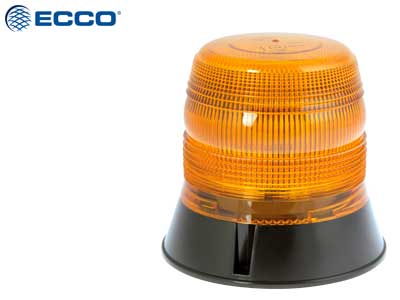 VISION ALERT 10-30VLED Beacon, 143x153mm, amber, 3-bolt mounting, latest LED technology, innovative low-profile design, incl. permanently on function (all LEDs lit). ECE R65, power consumption 0,36-0,72A only