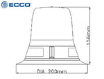 ECCO LED bākuguns Ø200×156 mm, oranža, magnēts, lidostām (ICAO), 10–30 V, ECE R10