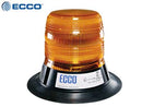 ECCO 10-30V LED Beacon, 156x120mm, amber, magnetic mount, latest LED technology, innovative low-profile design, incl. permanently on function (all LEDs lit). ECE R65, power consumption 0,36-0,72A only