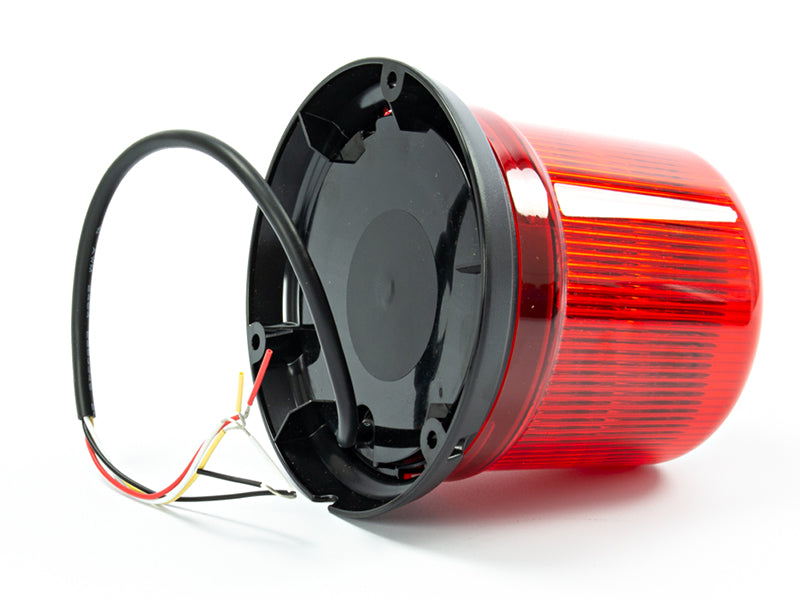 AXIXTECH 12-24V max 42W LED Beacon, ø 142,00 x 128,00mm, röd, PC, ECE R65 Klass 1 (TR1), ECE R10, CA13, SAE J845 Klass 1 IPX6,