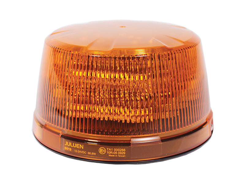 12-24V LED-majakas, ø182x107,5mm, kollane, ECE R65 (TA1, TB2), ECE R10, SAE J845 klass 1, CA13, -20°C ... +65°C
