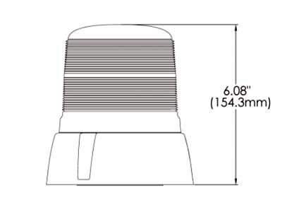 12-24V LED Beacon, ø142x154mm, 15 LEDs, 40W, 11 flash patterns, 3-bolt mounting, last program memory, weatherproof, IPX6, vibration protection. -40...+75C°, EMC, R10, E R65 TA1