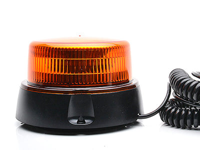 WAS 12-24V LED Flasher light, amber, single flash, magnet mount, spiral cable 7m with igniter plug.. ECE R65/ R10, TB1