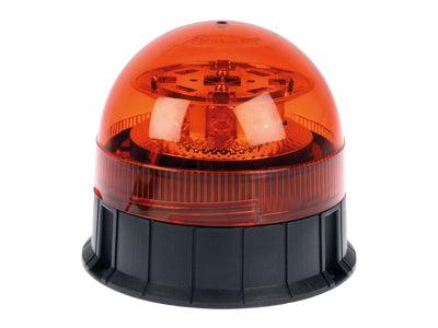 12-24V LED Beacon, ø 142.00 x 125.00mm, amber, fixing with 3 screws, 8 LED elements, 3 different flashing options, low profile design, IP56. ECE R65/ R10, TA1