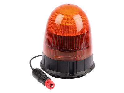 12-24V LED Flasher, 142x172mm, amber, magnetic mount, 8 LED elements, 3 different flashing options, cigarette lighter plug, low profile design, IP56. ECE R65/ R10, TA1