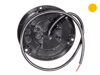 12-24V LED taskulamp, kollased LED-id, läbipaistev lääts, 3 kruvi (3x89,5mm), 27W, 10 välkmustrit, 0,5m pikkune juhe. ECE R65/R10, IP67, -40°C ... +65°C