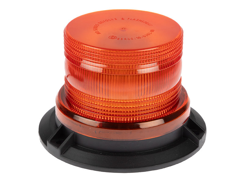 12-24V LED-blixt, ECE R65, ø 90,00-132,00 x 90,00mm, magnet- och trepunktsfäste, 3 blixtfunktioner, 2,8 m lång kabel med tändstiftskontakt och vippströmbrytare i änden. (Fast installation rekommenderas för fordon i rörelse).