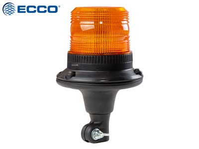 12-24V LED Beacon, amber, flexible base plug, 9 powerful LEDs, 360° flash pattern: 125 fpm double flash for maximum visibility, maintenance-free and long-lasting solid-state LED technology, enhanced EMC