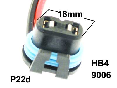 Spuldzes pamatne priekš HB4, 9006 spuldzes P22D, 160 x 30 x 210 mm (platums x augstums x dziļums)