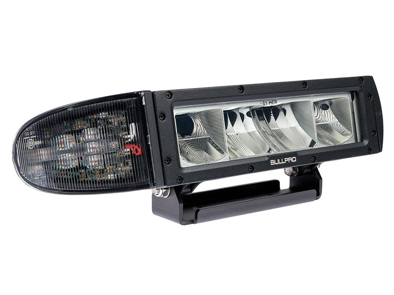Bullpro LED priekšējais lukturis, Labais. tuvās gaismas 20W 1800lm. tālās gaismas 38W 3600lm, pagrieziens 18w