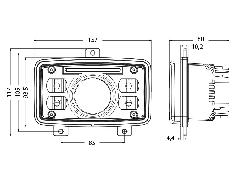 BULLBOY AGRILINE LED-strålkastare, Spänning: 9-32V, 5600lm, sockel H4, färgtemperatur 6000K