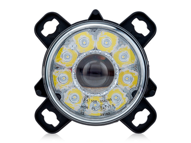 10-30V BULLBOY AGRILINE LED driving beam (HI/LO + DRL), round, IP66, IP6K9K, R149, R10, CISPR Class 5, cool white light 5000K