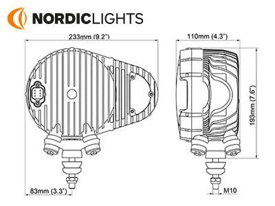 NORDICLIGHTS LED priekšējais lukturis, Spriegums: 9-32V, Labais