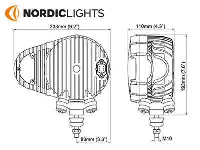 NORDICLIGHTS LED priekšējais lukturis, Spriegums: 9-32V, kreisais