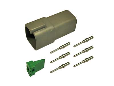 Комплект разъемов Deutsch, 6-контактный DT, 6-контактный штекер (0,5-1,5 мм²), серия DT