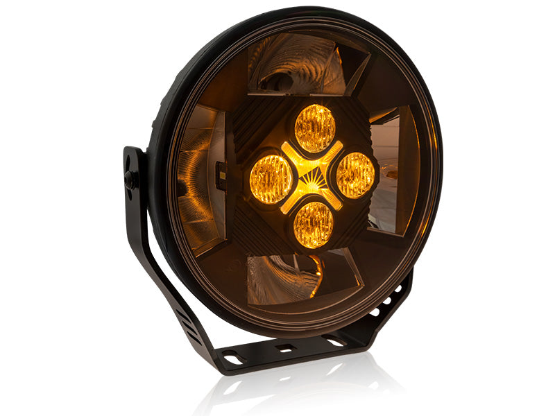 OPTIBEAM SE7EN 9-36V 10400Lm 5500K 8 LED tālās gaismas, apaļš, melns, IP68, R148/149, R10, garantija 3 gadi