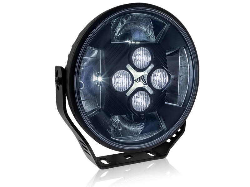 OPTIBEAM SE7EN 9-36V 10400Lm 5500K 8 LED tālās gaismas, apaļš, melns, IP68, R148/149, R10, garantija 3 gadi