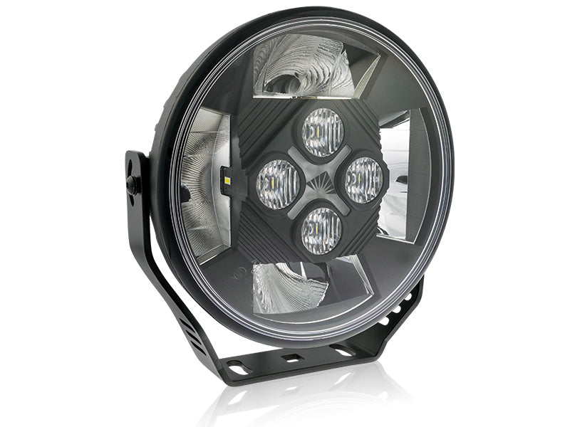 OPTIBEAM SE7EN 9-36V 10400Lm 5500K 8 LED tālās gaismas, apaļš, melns, IP68, R148/149, R10, garantija 3 gadi