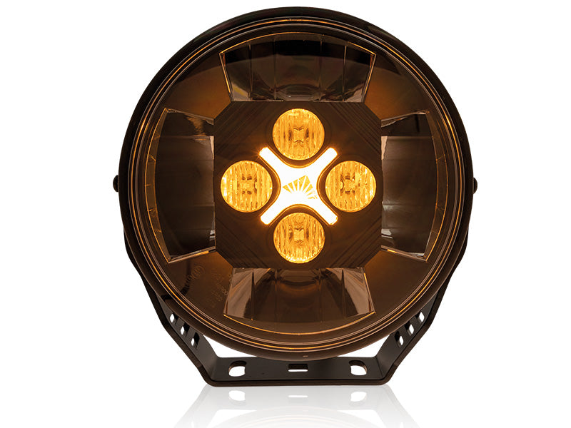 OPTIBEAM SE7EN 9-36V 10400Lm 5500K 8 LED tālās gaismas, apaļš, melns, IP68, R148/149, R10, garantija 3 gadi
