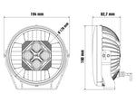 OPTIBEAM SE7EN 9-36V 10400Lm 5500K 8 LED tālās gaismas, apaļš, melns, IP68, R148/149, R10, garantija 3 gadi
