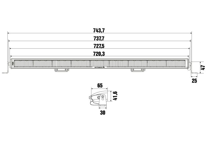 9-48V 28200Lm OPTIBEAM PURE 730 LED lineārais papildlukturis, R148, R149, R10, garantija 3 gadi, auksti balta gaisma 5000K