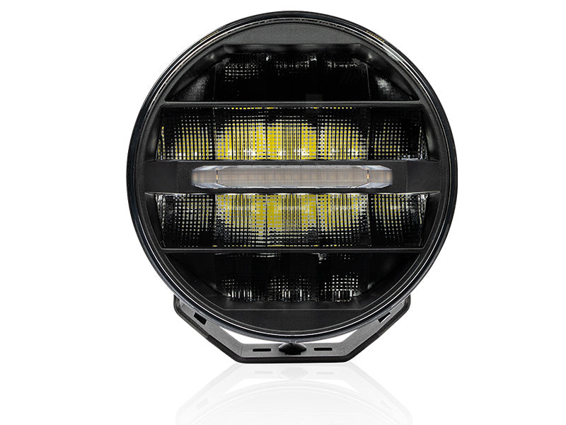 9-36V 11320Lm OPTIBEAM Elites 9 LED tālās gaismas lukturi, IP68, IP69K, R148, R149, R10,  2-pin DTP,  vads 2.20m, garantija 3 gadiauksti balta gaisma 5000K