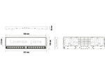 OPTIBEAM E-BAR EU TWIN ūdensizturīgs LED papildlukturis 9–36 V, 8 793 lm, 5 000 K, 450 m, IP68/69K, E-apstiprināts, ar integrētu releju, 537×156×36 mm, 3 gadu garantija